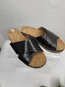 Adrienne Vittadini Damengröße 7,5 Sport-Pommery-Sandalen schwarz Riemen Kork - Bild 1 von 7
