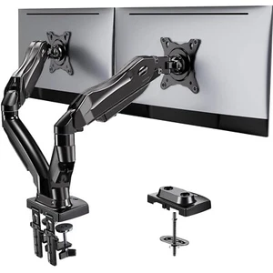 Stylish Dual Monitor Arm – Supports 13-32 Inch Screens with C-Clamp or Grommet - Picture 1 of 11