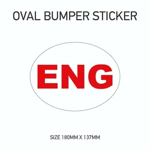 England Auto Van Flagge Aufkleber - weiß oval selbstklebend Vinyl Neufahrzeuge BS05 - Bild 1 von 1