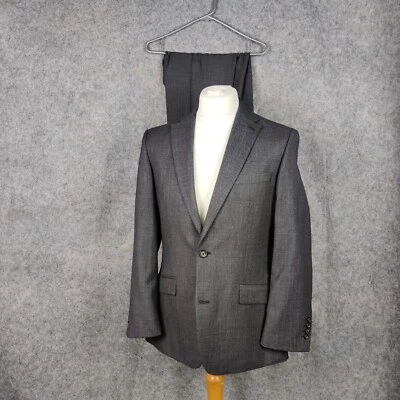 Brook Taverner Suit Mens Size 38S W30 L29 2 Piece Grey Nailhead Super 110s Wool - Image 1 of 4