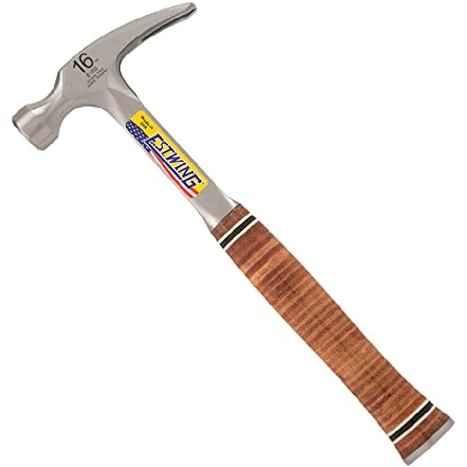 Estwing E16S 16-Ounce Straight Claw Leather Handle Hammer