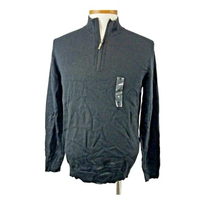 Club Room Mens Deep Black Sweater-Jacket Long Sleeve Size M NWT - Picture 1 of 8