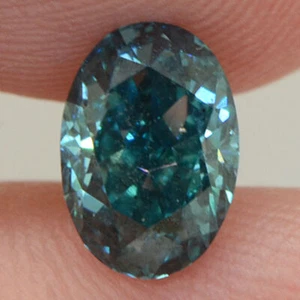 Loose Oval Shape Diamond Fancy Blue VS2 Certified Natural Enhanced 1.04 Carat - Picture 1 of 8