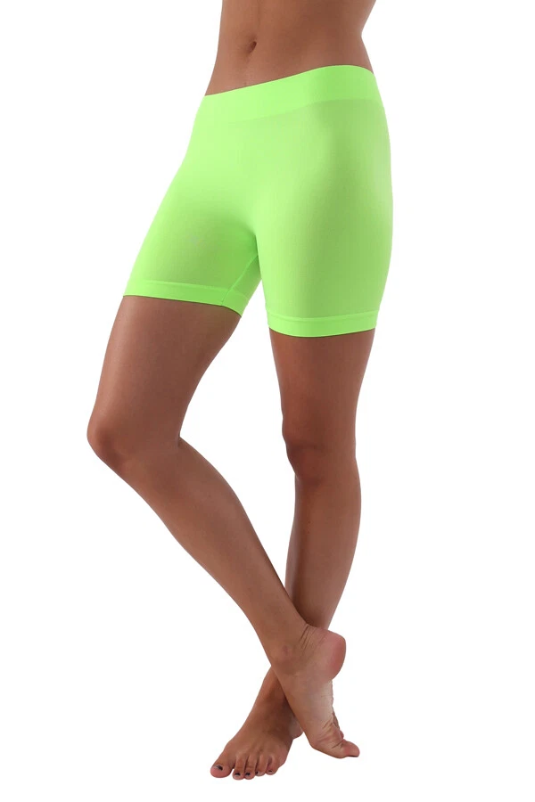 Женские бесшовные мини байкерские шорты нейлон спандекс легкие тренировки один размер обычный - Изображение 1 из 1