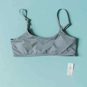 NWT Gap Girls Teen Blue White Striped Adjustable Strap Bikini Top Sz 14-16 - Picture 1 of 5