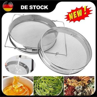 Honigsieb Doppel Sieb 23cm Edelstahl Honig Filter Bienenzucht Honigfilter - Bild 1 von 4