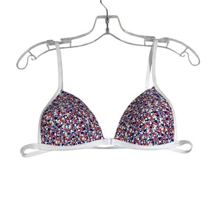 Aerie Perky Triangel-Bikini-Top vorne geschlossen verstellbare Träger Blumenmuster Medium neu mit Etikett - Bild 1 von 5