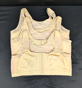 Women's Front Closure Posture Corrector Wireless Sports Bra Pack of 3 3XL Beige - Picture 1 of 10