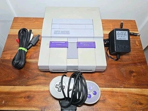 Super Nintendo Entertainment System (SNES) Console W/Controller + Cords Tested - Picture 1 of 11