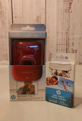 New Sealed HP Sprocket 2-in-1 Portable Photo Printer & Camera Bundle w/ Paper - Image 1 of 4