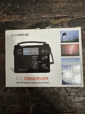 CC Observer Notfall AM FM Wetterradio mit verbessertem Empfang, Handkurbel - Bild 1 von 2