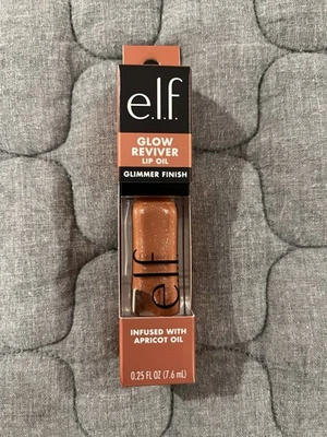 e.l.f. Aceite de labios Cosmetics Glow Reviver con aceite de albaricoque - acabado brillante 0,25 OZ Foto 1 de 4