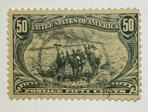US #291 1898 50c sage green “Western Mining Prospector” Trns-Miss Used/thin - Picture 1 of 3