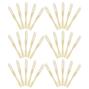  400 Pezzi Forchetta Frutta Legno Compleanno Dessert Picks Forchette Riunione Famiglia - Foto 1 di 12