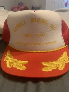 Vintage Gamble Mining Inc. 1984-1988 Employee Safety Award SnapBack Trucker Hat - Picture 1 of 9