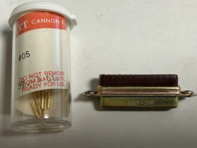ITT CANNON D-SUB CONNECTOR W/CONTACTS # DBCF-25S  NSN: 5935-00-689-1239, NOS. - Image 1 of 4