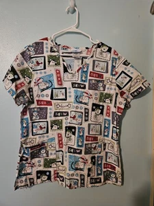 SB Scrubs Brand Animals In The Snow Scrub Top - sz M - Picture 1 of 4