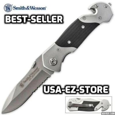🔥 Smith & Wesson первого реагирования полиции пожарной EMS карманный нож спасения выживания - Изображение 1 из 4