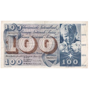 SWITZERLAND 1956-1973 100 FRANCS 74G02272 - Picture 1 of 2