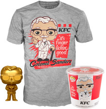 KFC - Colonel Sanders Metallic Gold (Funko Shop) Pop T-SHIRT BOX SET *NEW* szM