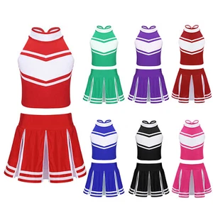 Girls Cheer Leader Costume Team Uniform School Cheerleading Fancy Dress Outfit - Picture 1 of 59