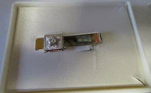 Vtg 1960’s Eastern Star Tie Clip Bar Silver Tone Emblem Enameled Collectable - Picture 1 of 4