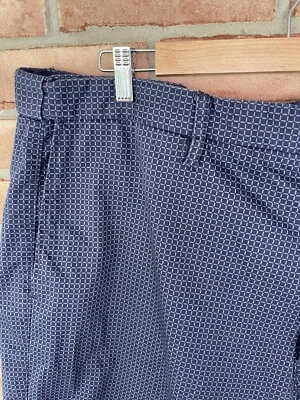 Claiborne Men’s Flat Front shorts size 44-11” Inseam-Navy Blue/Gray Check - Image 1 of 4