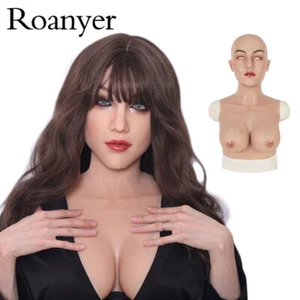 Roanyer Silicone May Mask With Breast Form Fake Big Boobs Transgender Crossdress - Picture 1 of 14