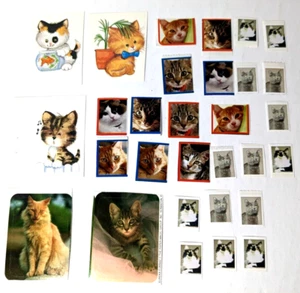 Vintage Katzen Aufkleber süße Kätzchen Konvolut inkl. Eureka 80er Jahre Scrapbooking - Bild 1 von 2
