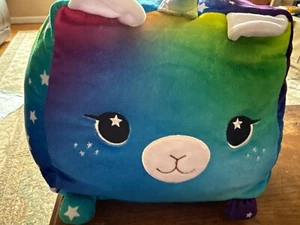 MOOSH MOOSH SQUARED2 JEWEL Soft Plush Buddies Multi Color Stars Unicorn Pillow - Picture 1 of 2