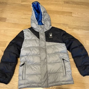 Spyder Jacket Boys Size Medium M Hooded Puffer Coat Zipper Pocket - Picture 1 of 15