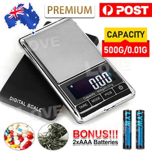 500g 0.01 DIGITAL POCKET SCALES JEWELLERY ELECTRONIC milligram micro mg AU - Picture 1 of 9