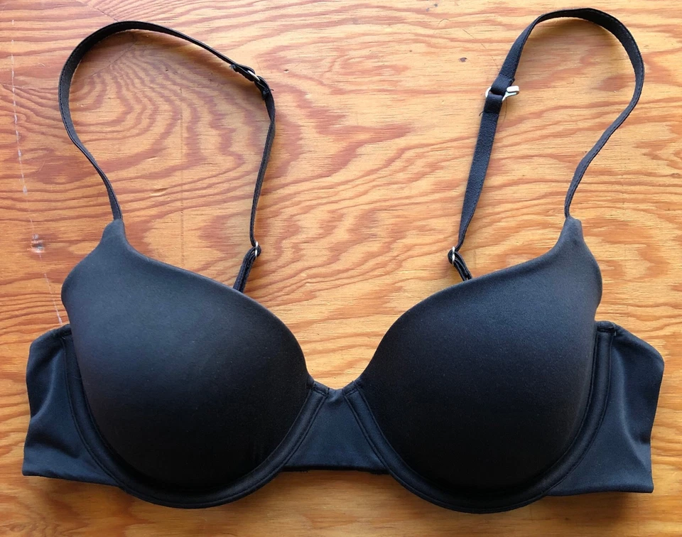 Hanes DHY206 Authentic Lightly Lined T-Shirt Underwire Bra Black Size 38a - Image 1 of 1