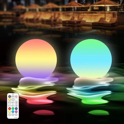 LOFTEK Rechargeable Floating Pool Light Ball, 3-Inch LED Orb Lamp, RGB 2 Pack  - Image 1 of 4