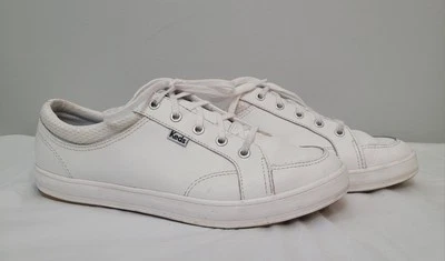 Keds White Leather Lace Up Low Top Sneakers Tennis Shoes Size 8.5 Women’s - Image 1 of 4