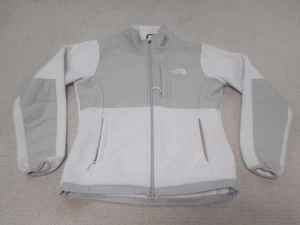North Face Jacket Womens Small Gray White Polartec Fleece Full Zip Outdoors - Picture 1 of 13