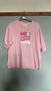 Camiseta estampada oversize rosa primark talla XS 6/8 nueva con etiqueta - Imagen 1 de 1