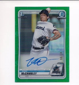 2020 Bowman Draft Chrome Green Refractor Auto Zach McCambley /99 #CDA-ZM - Picture 1 of 2
