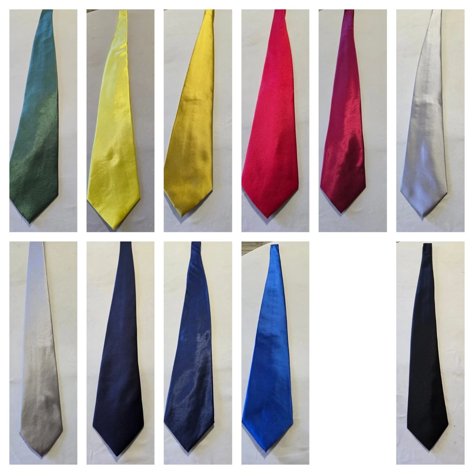 Unisex Polyester Tie Necktie Classic 58" Tie Solid Formal Multiple Colors New - Image 1 of 1