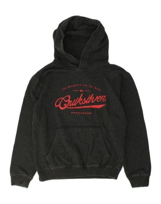 Moletom com capuz gráfico feminino QUIKSILVER 9-10 anos pequeno cinza algodão AC01 - Imagem 1 de 3