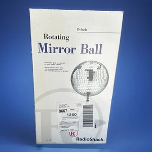 Vintage 8" Radio Shack Spiegel Discokugel drehbar motorisiert funktioniert neu geöffnete Box - Bild 1 von 9