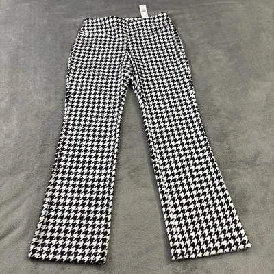 New York & Company NY&C Pants Womens M Petite Bootcut Houndstooth Stretch Dress - Image 1 of 4