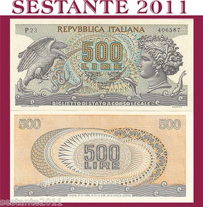 ITALY ITALIA, 500 LIRE ARETUSA 23.02. 1970, P. 93a, VIAGGIO GUBBIO M. FDS / UNC - Imagen 1 de 1