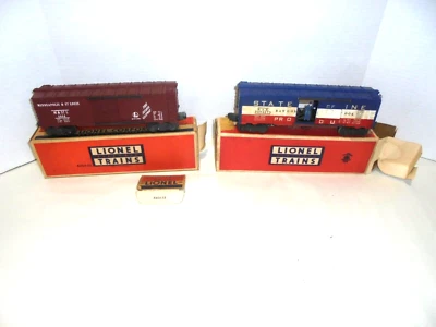 LIONEL 6464-50 M&ST.L & 3494-275 ST MA OPERATING TRAIN BOX CARS POSTWAR O GAUGE - Image 1 of 3