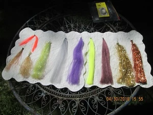 Mylar Flash Teaser Fluke Skirt Lure Mixed Colors and Sizes (Quantity 10) - Picture 1 of 4