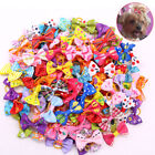 50x Assorted Hair Bows For Small Dog Cat Pet Puppy Bowknots Grooming Accessory Ṅ
