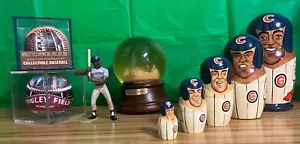 Chicago Cubs verschachtelte Puppen, 2 Baseballs, Figur & Musikglobus - Vintage - Bild 1 von 12