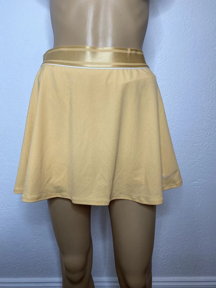 Falda/falda corta de tenis Nike Court 939318-251 para mujer talla XL amarilla nueva con etiquetas Foto 1 de 4