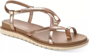 SUN + STONE JUUNEP Womens Slingback Toe Thong Sandal Rose Gold US Size 8 - Picture 1 of 3