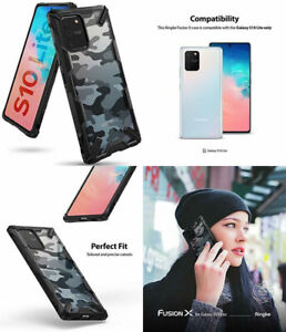 For Samsung Galaxy S10 Lite Case Durable TPU Bumber Clear Hard Cover Camo Black